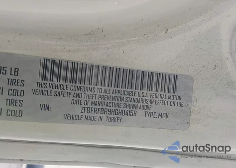 2017 Ram Promaster City Tradesman Slt из США, поврежденный, VIN ZFBERFBB9H6H04158